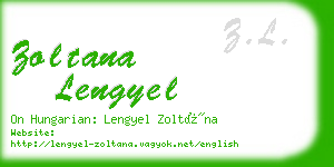 zoltana lengyel business card